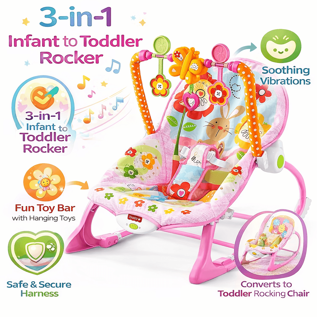 Infant Baby Chair Toddler Rocker For Kids - Pink in Kuwait